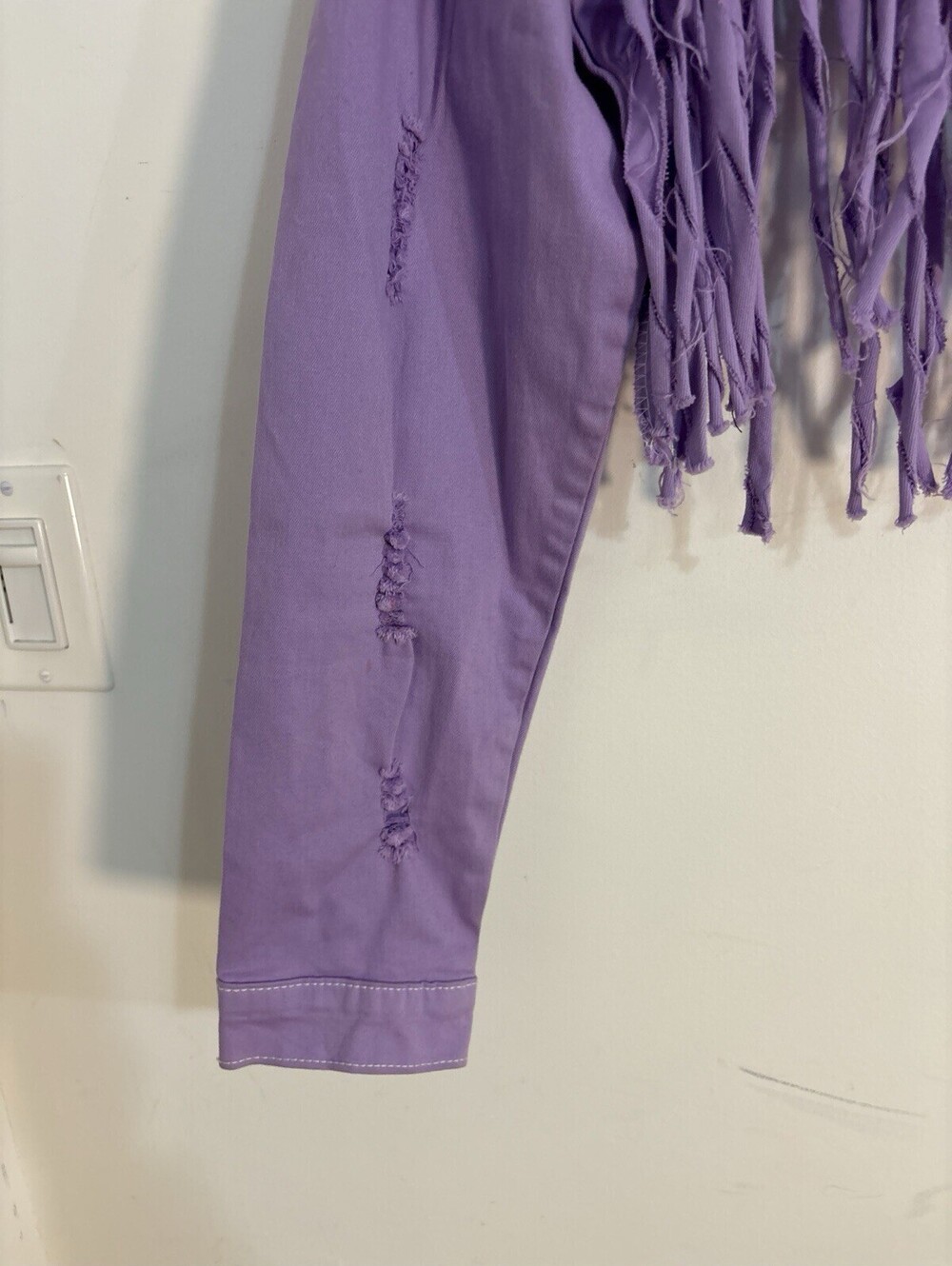 NWT American Bazi Fringe Cropped Lavender Jacket, Women’s Large , RJK-20179 New - Picture 7 of 11